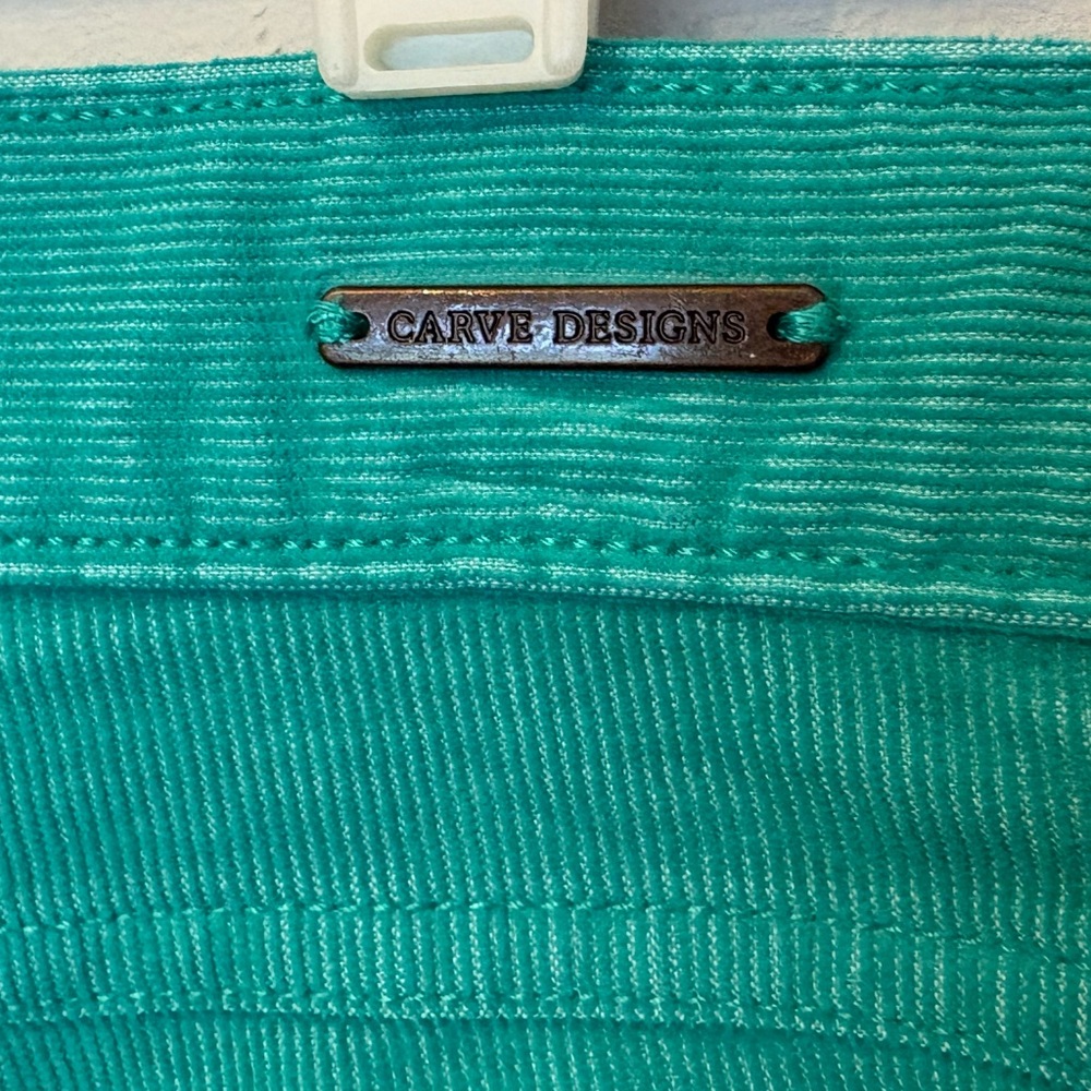 Carve Designs Teal Green Frayed-Hem Jean Shorts - Picture 5 of 7